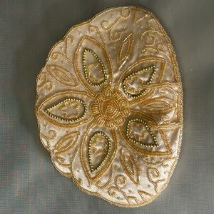 Vintage gold beaded clutch